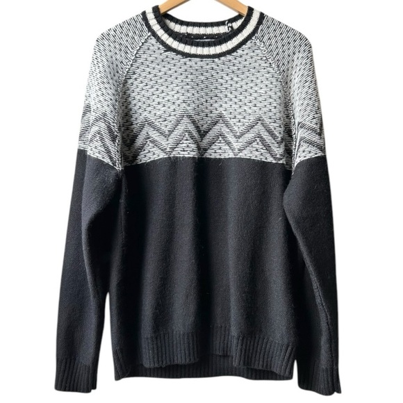 Bonobos SLIM FIT REVERSE FAIR ISLE SWEATER IN SNOW Gray/ BLACK Sz XL - Picture 5 of 15